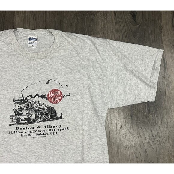 VTG Boston and Albany Train T Shirt Engine Locomotive 1999 Mens XL Gray - Picture 1 of 8